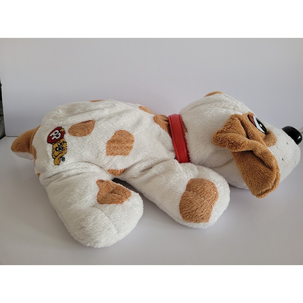 Pound Puppies Plush Dog White Brown Spotted‎ Stuffed Animal Red Collar 2007 - Picture 2 of 4